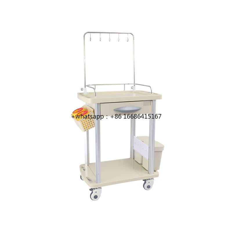 Factory Price Hospital Clinic Movable Medicine Cart Transfusion Abs Emergency Medical Trolley Cart