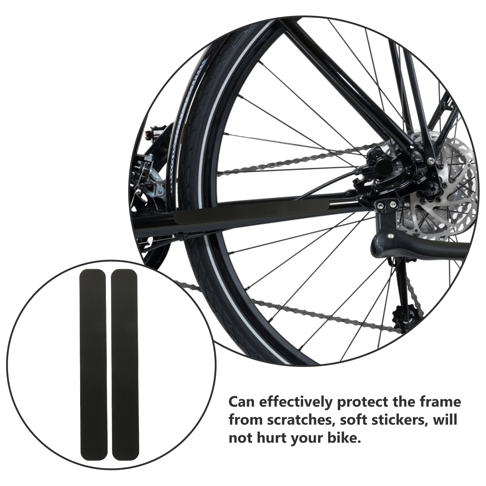 

2Pcs Silicone Bike Chain Stickers Wear-Resistant Frame Protective Films for Road Folding Bikes Scratch Guard Adhesive