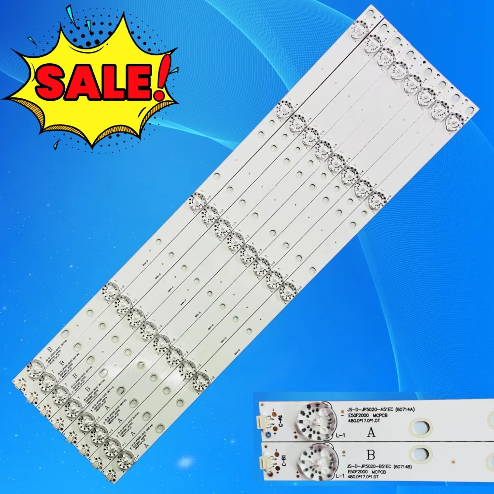 

New 8PCS For 50" LCD TV JS-D-JP5020-A51EC JS-D-JP5020-B51EC E-50F2000 D50-F2000 LD-50SF6015BT JS D JP5020 A51EC B51EC