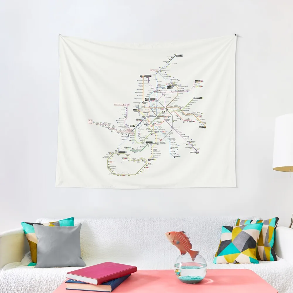 

madrid subway Tapestry Bedrooms Decor Home Decorating Kawaii Room Decor Decoration Home Tapestry