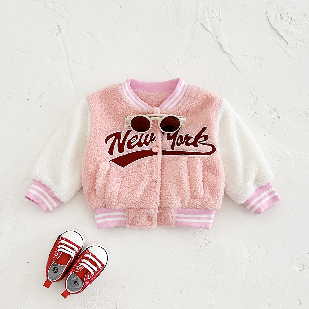 New Winter Clothes Infant Boys Girls Berber Fleece Jacket Baby New York Coat Thick Warm Infant Top Kids Sweater Clothing