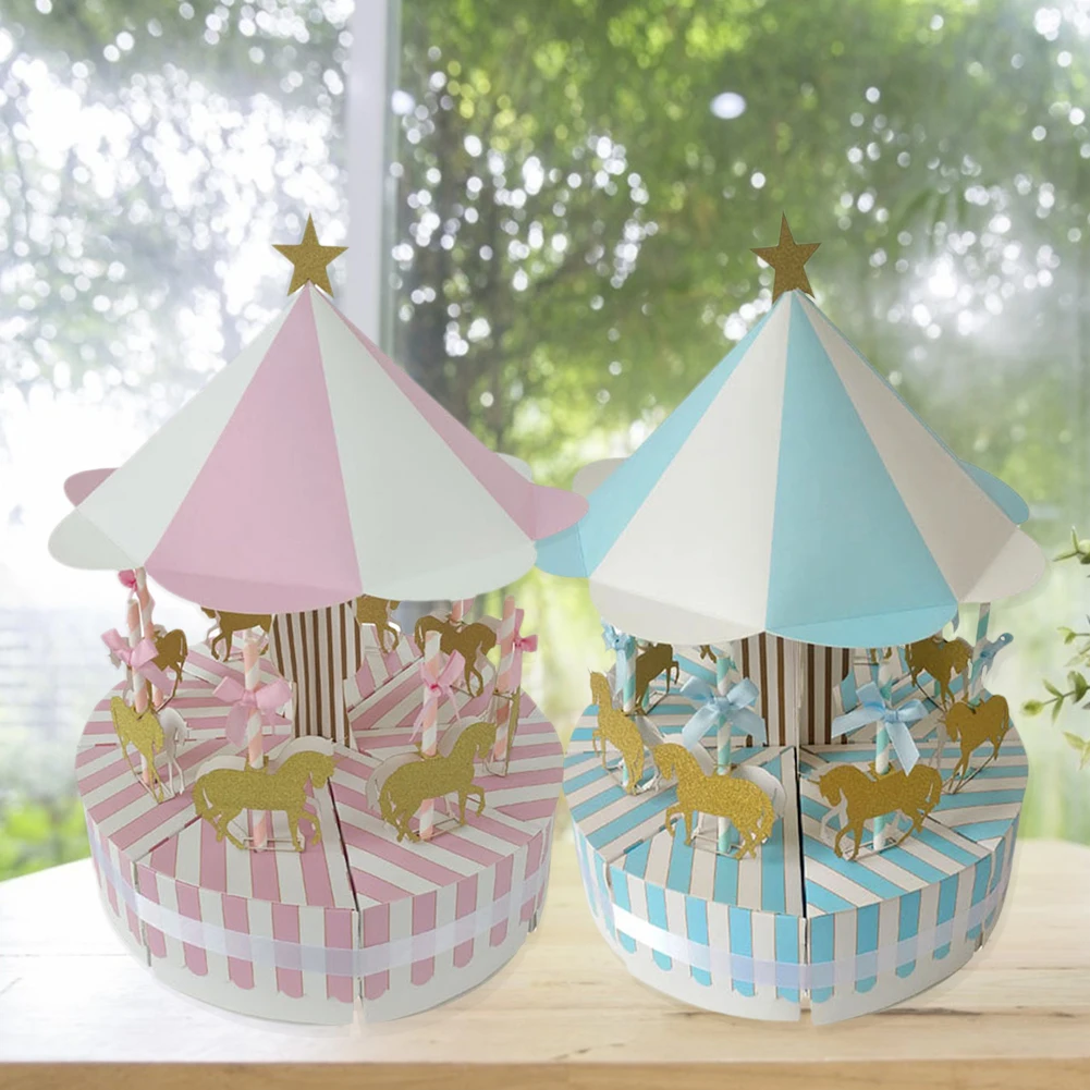 Romantic Carousel Candy Box New and High Quality Fashionable Atmosphere Sweet Wedding Party Decoration Guest Favors Gifts