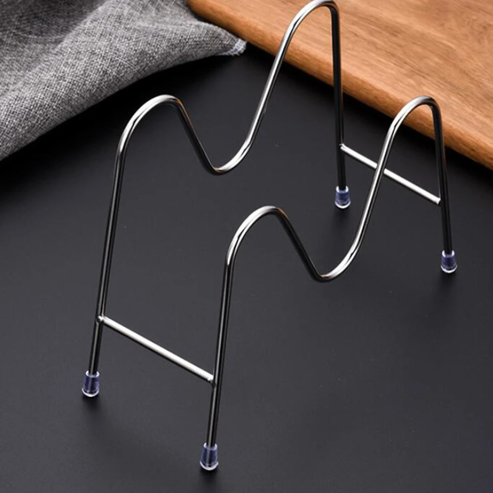 

2Pcs Stainless Steel Cutting Board Rack Pot Lid Holder ganizer Shelf Modern Kitchen Storage Solution Easy Clean