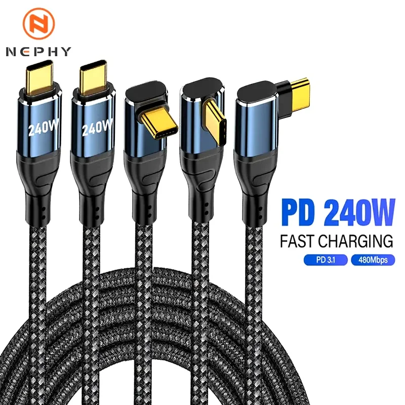240W USB Type C Cable Super fast charge for iPhone 16 15 Pro Max Macbook Samsung S23 Xiaomi PD3.1 Data Charger Wire USBC 2m 3m
