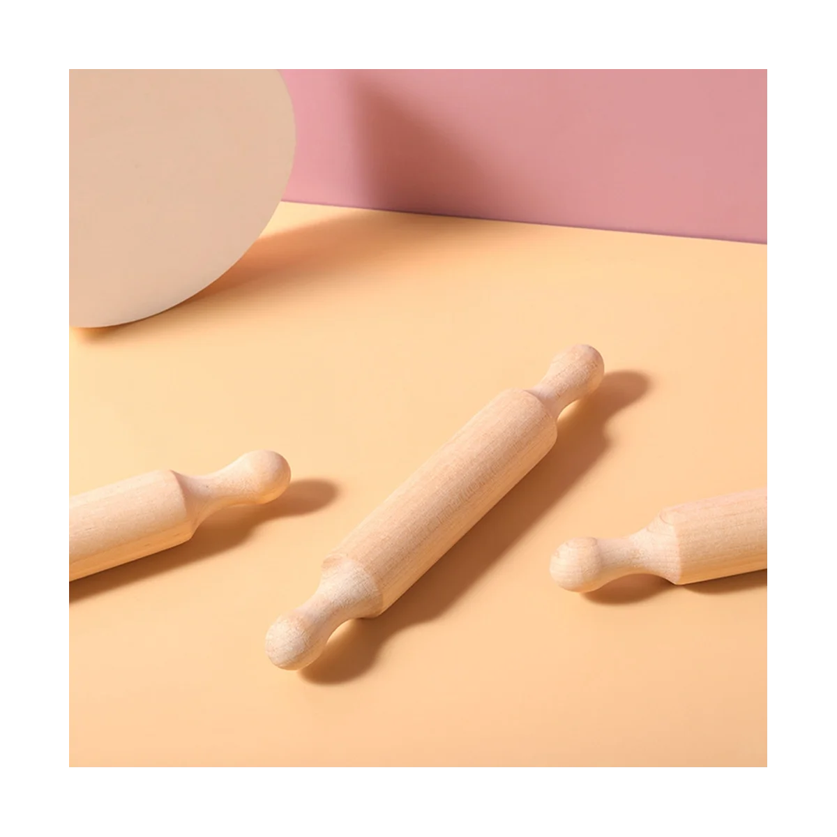 Mini rouleau à pâtisserie pour travaux manuels, petit rouleau à pâte en bois pour enfants dans la cuisine, plaque de cuisson en bois à plusieurs niveaux, 20 pièces