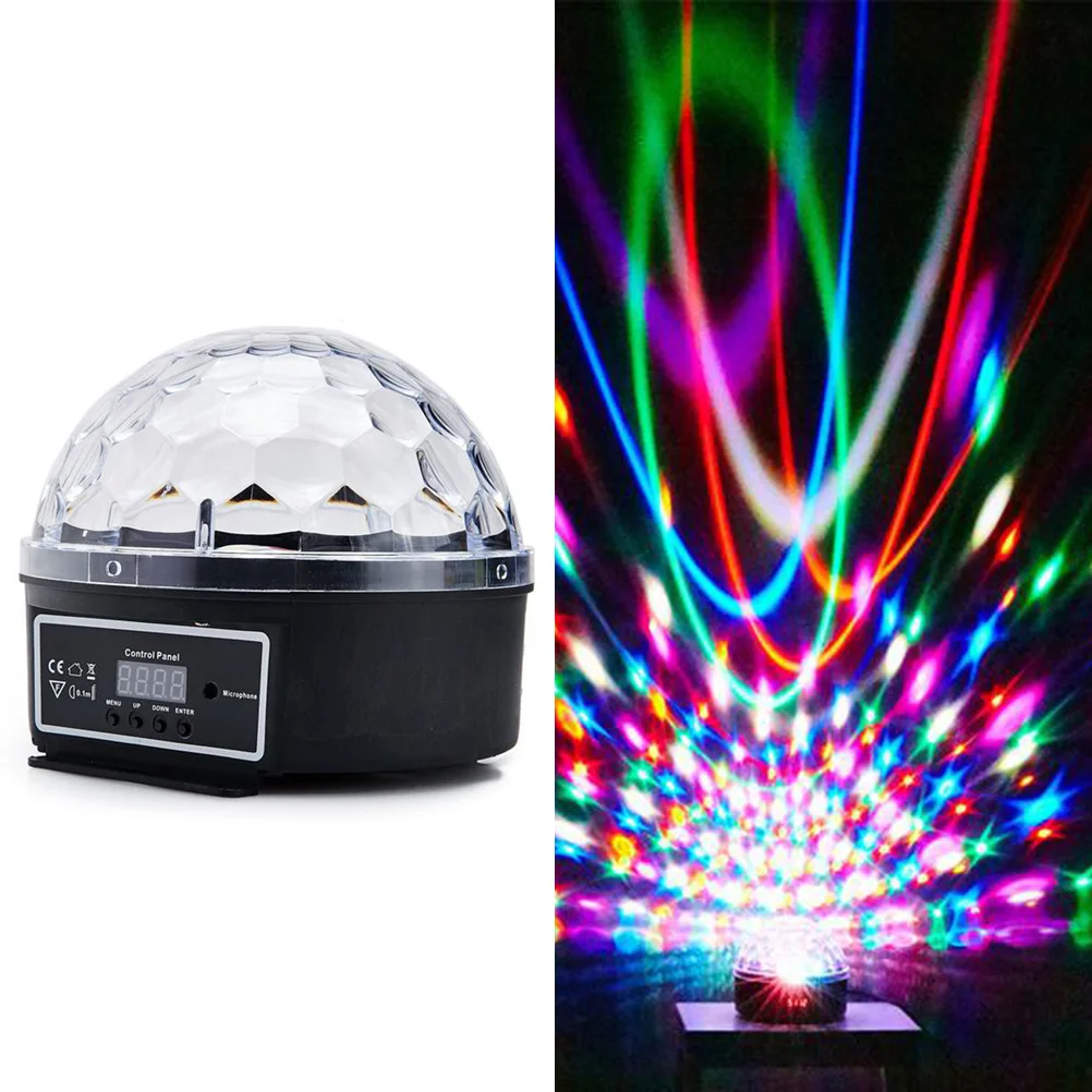 

Звукоуправляемый цифровой шаровой светильник, 6-канальный светодиод RGB с пультом дистанционного управления для семейной вечеринки, свадьбы, дискотеки, клуба, сцены, Dj Light