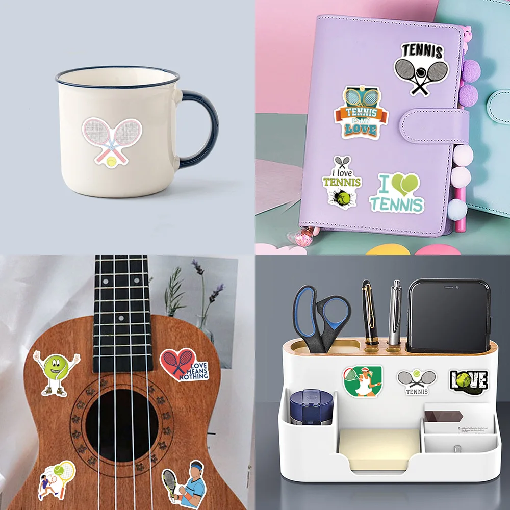 10/55/110 Uds. Pegatinas deportivas de dibujos animados de tenis DIY teléfono portátil nevera guitarra equipaje monopatín pegatinas de grafiti diversión para regalo de chico