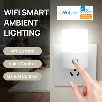 7 cores wifi night light ue/cn plug in crepúsculo ao amanhecer sensor luzes de parede lâmpada quadrada para quarto corredor escadas corredor 110v 220v