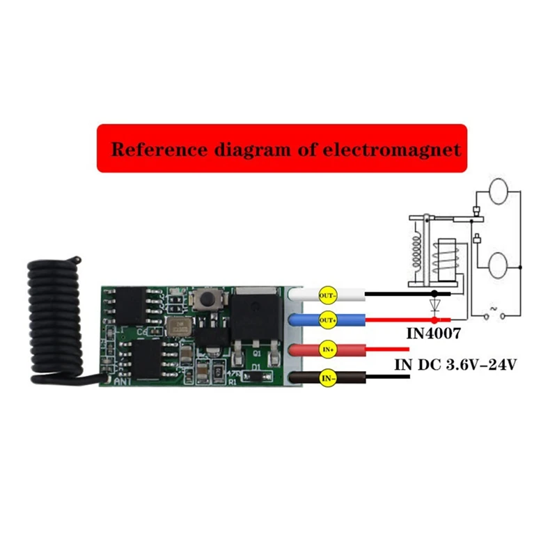 433Mhz DC3.6-24V 1CH LED Lamp Controller Mini Receiver Mini Relay Wireless RF Remote Control Switch Power Transmitter