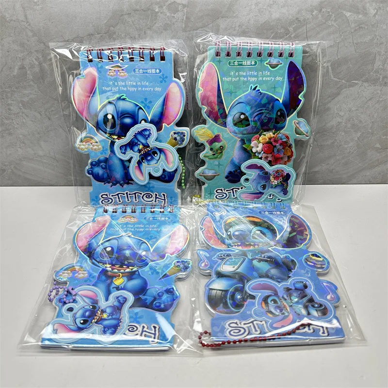 

12pcs New Disney Stitch Sticker Color Page Coil This Stitch New Notebook Wholesale Children'S Gifts