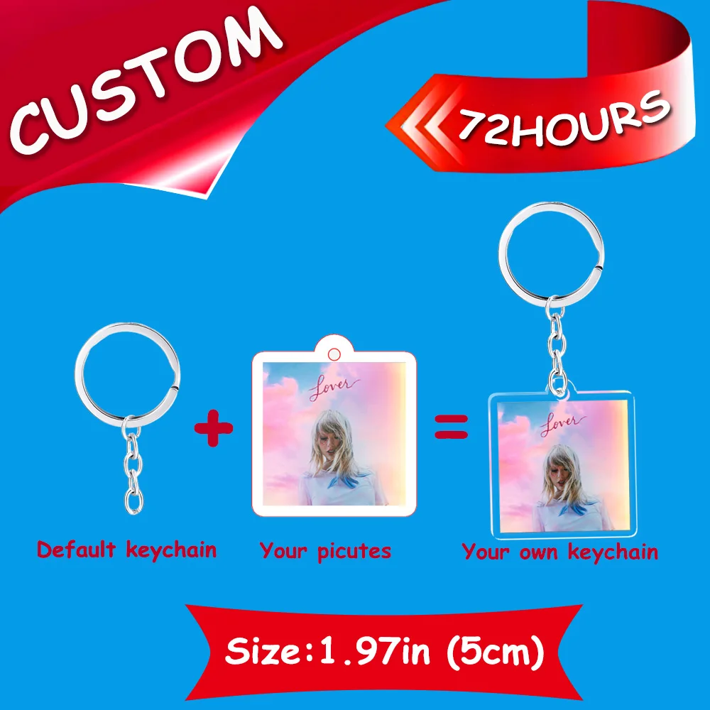 Custom Kpop Keychains Clear Acrylic Cartoon Photo Customized Anime Transparent Charm Personalized Key Rings For Funs Gift Merch