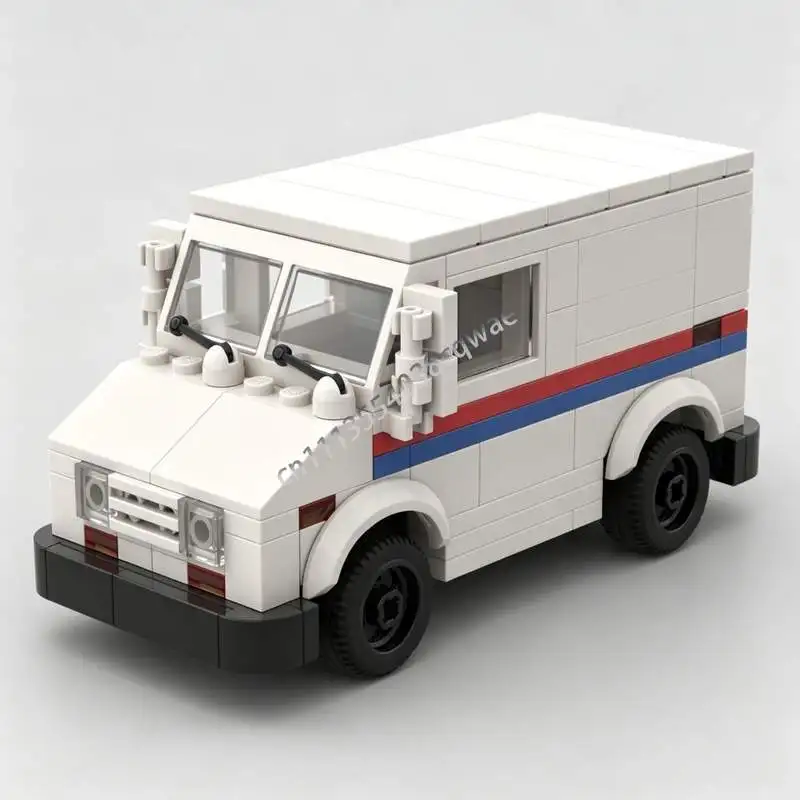 235-pcs-postal-delivery-truck-moc-vehicle-building-blocks-model-diy-creative-assembly-educational-toy-collection-display-gifts