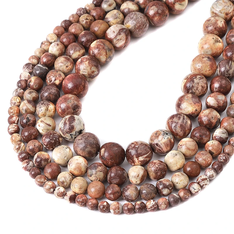 Naturstein-Seestein Runde lose Spacer-Perlen für Schmuckherstellung DIY Mode Armband Halskette Ohrring Zubehör – Detail 5