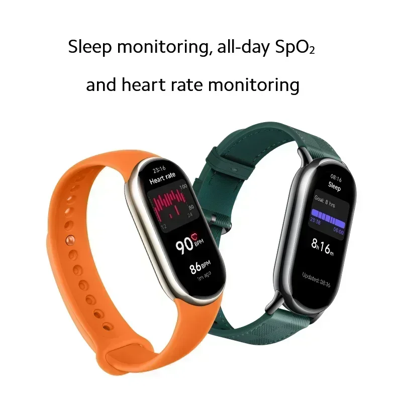 Versión Global Xiaomi Mi Band 8 oxígeno en sangre Fitness Traker impermeable 1,62 pantalla AMOLED banda inteligente más de 150 modos deportivos