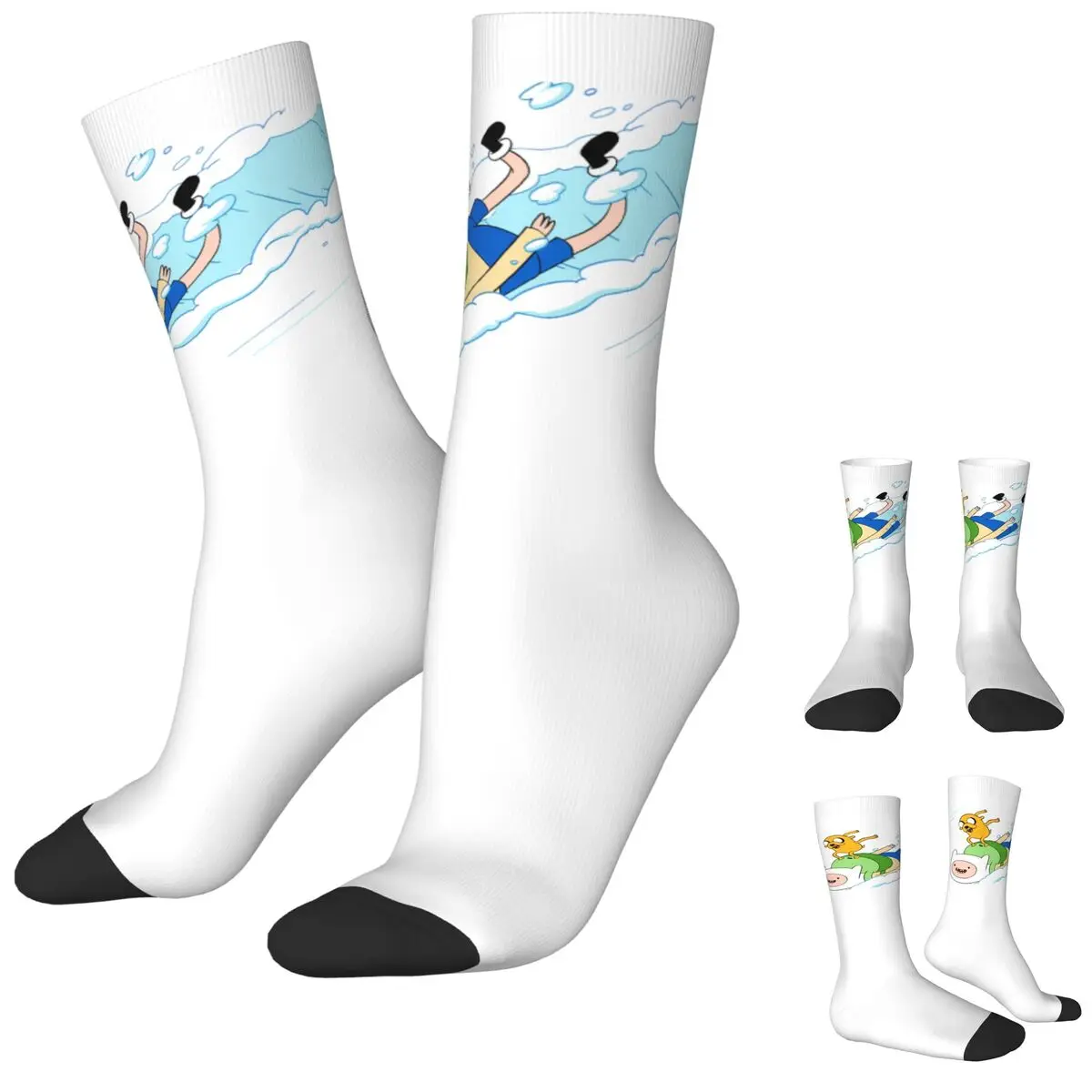 Jake Finn The Human Stockings Popular Anime Pattern Gothic Socks  Anti Slip Socks Unisex Men Outdoor Sports High Quality Socks