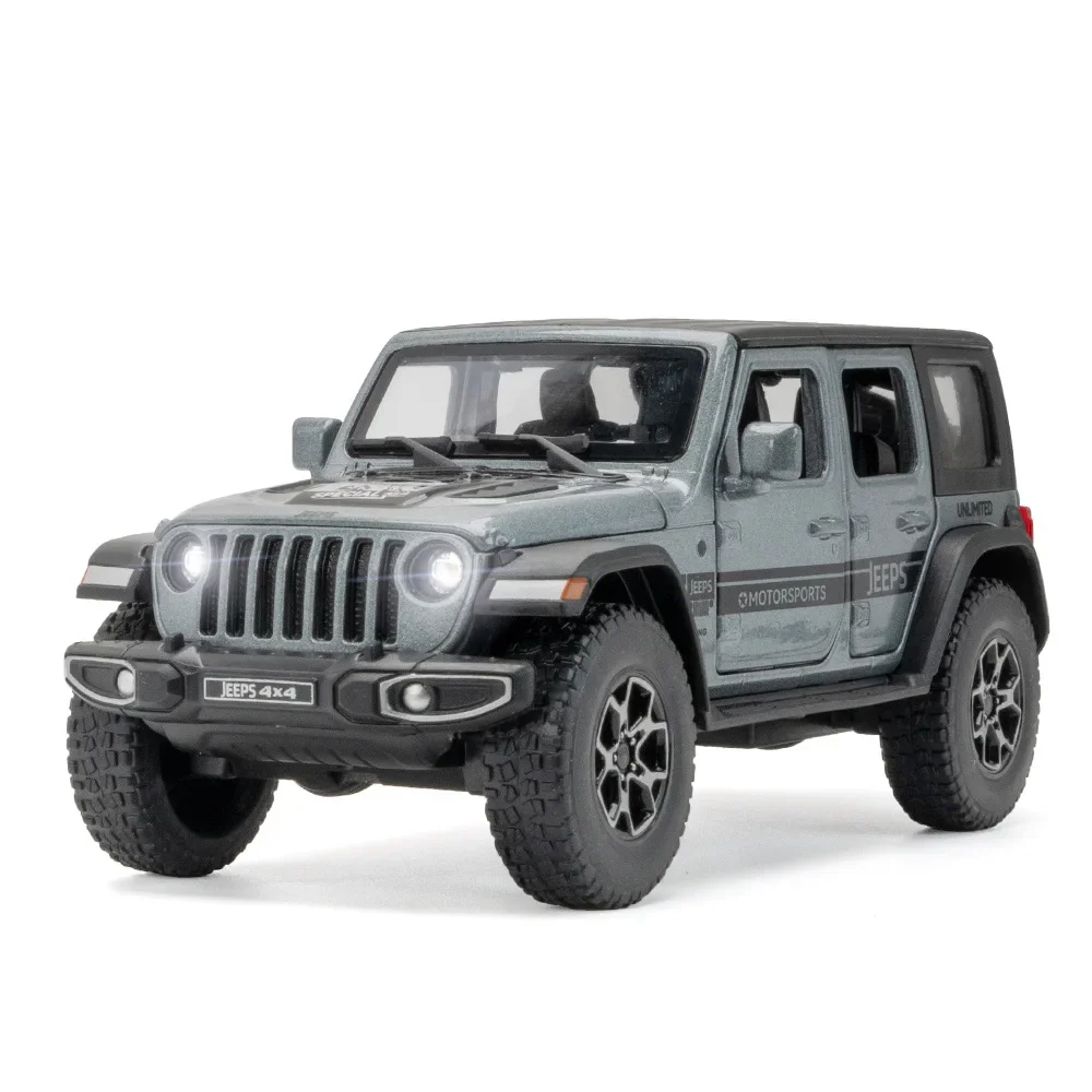 Jeep Wrangler-Off-Road Model Car Toy para Crianças, Liga, Diecasts Metal, Som e Luz, Veículo, A905, 1:32