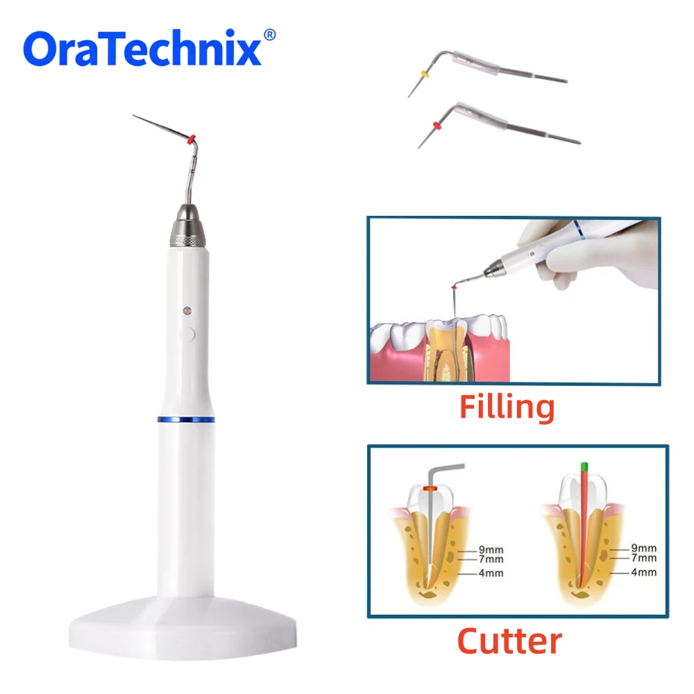 Dental Gutta Percha Cutter Wirless Dentistry Obturation Pen Root Canal Filling System with 2 Tips Rapid Heating Dental Gutta Cut