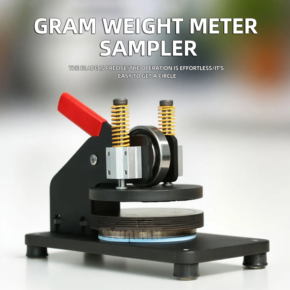 

Manual Press Fabric GSM Sampling Cutter, Round Disc Sample Cutter for Textile, Paper, and Cardboard Weight Testing