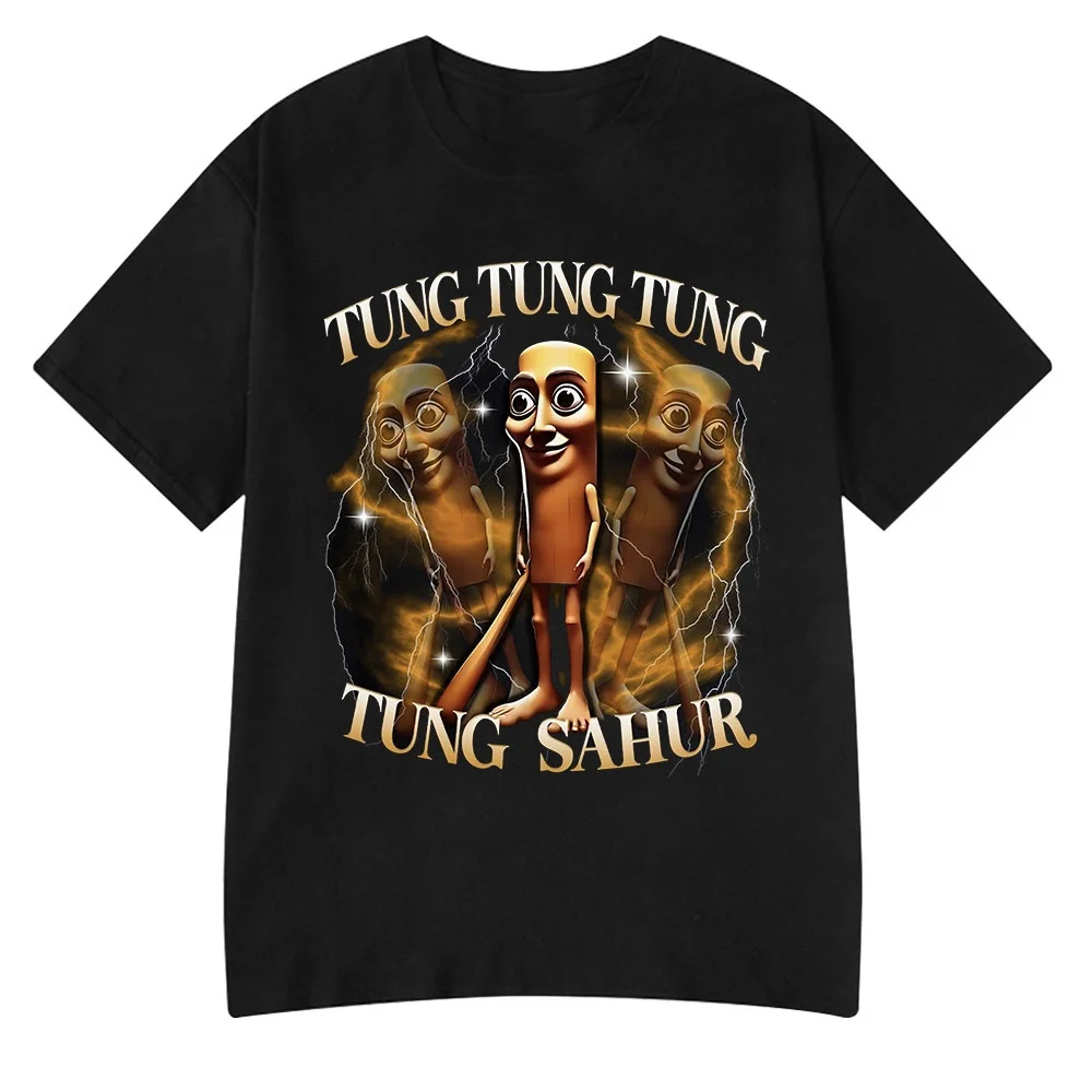 

European Trendy Brand Brr Patapim T Shirt Fun AI Shanhaijing Plant Printing Funny Cotton T-Shirt Men's and Women's Tops