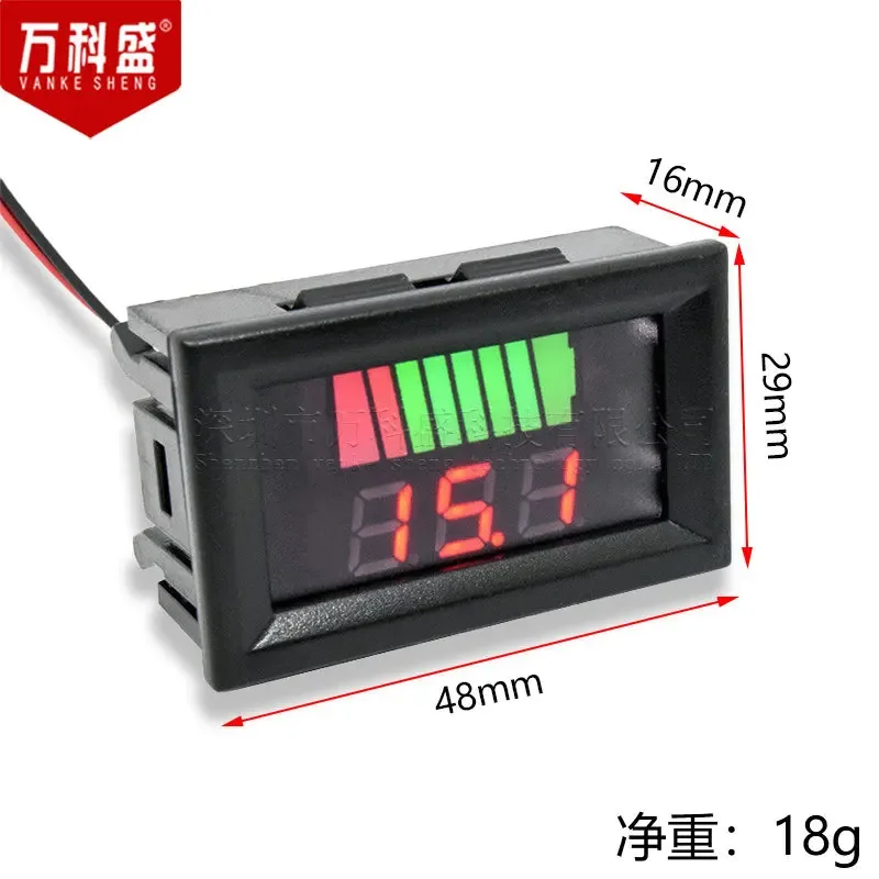 Battery Meter For Electric Vehicle Lithium Battery 12V 24V 36V 48V 60V 72V Universal Power Indicator Battery Level Gauge For