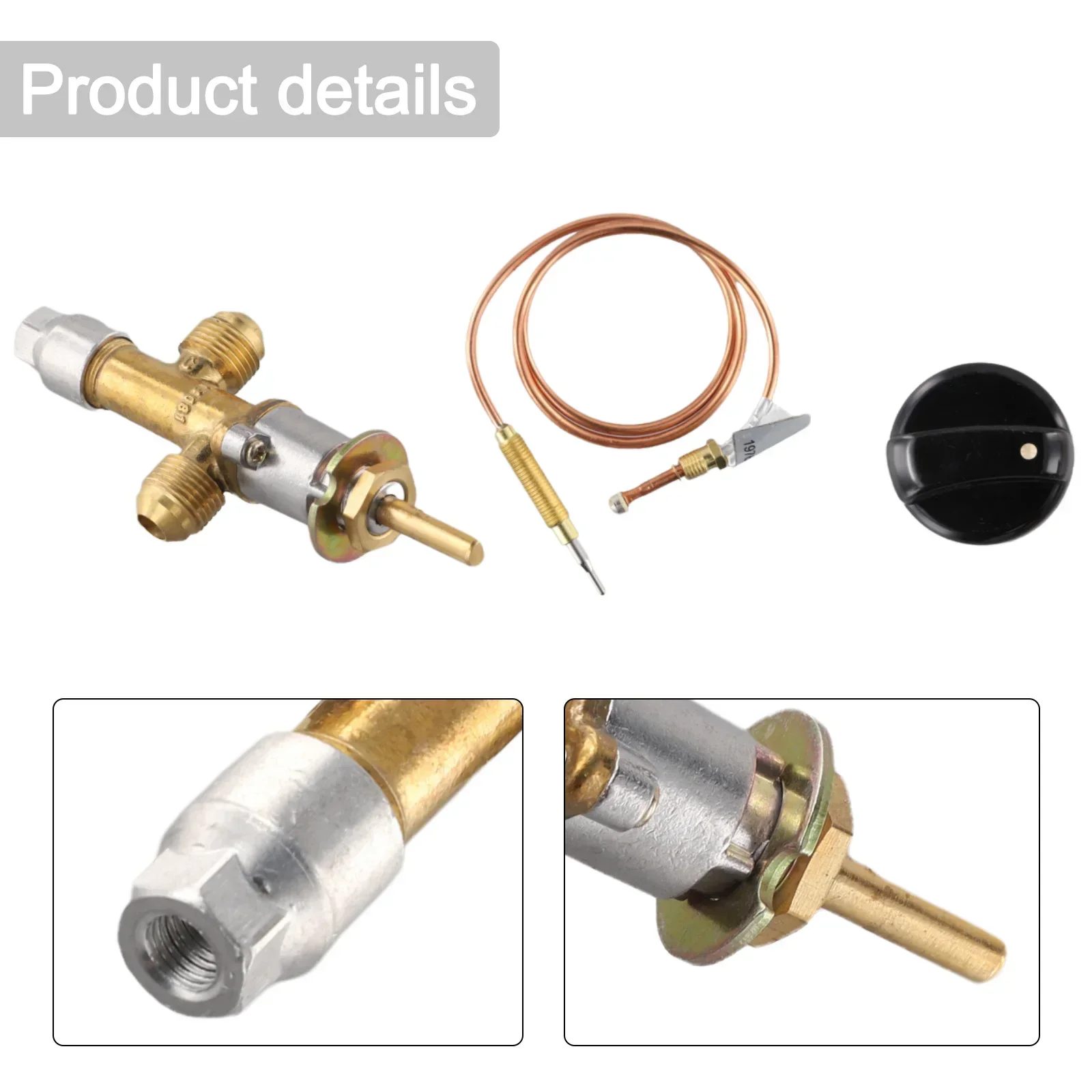 LPG Firepit Gas Control Kit Gas Stove Control Kit Propane Valve With Shaft Set Safety Control Valve Kit Gas Heater Thermocouple