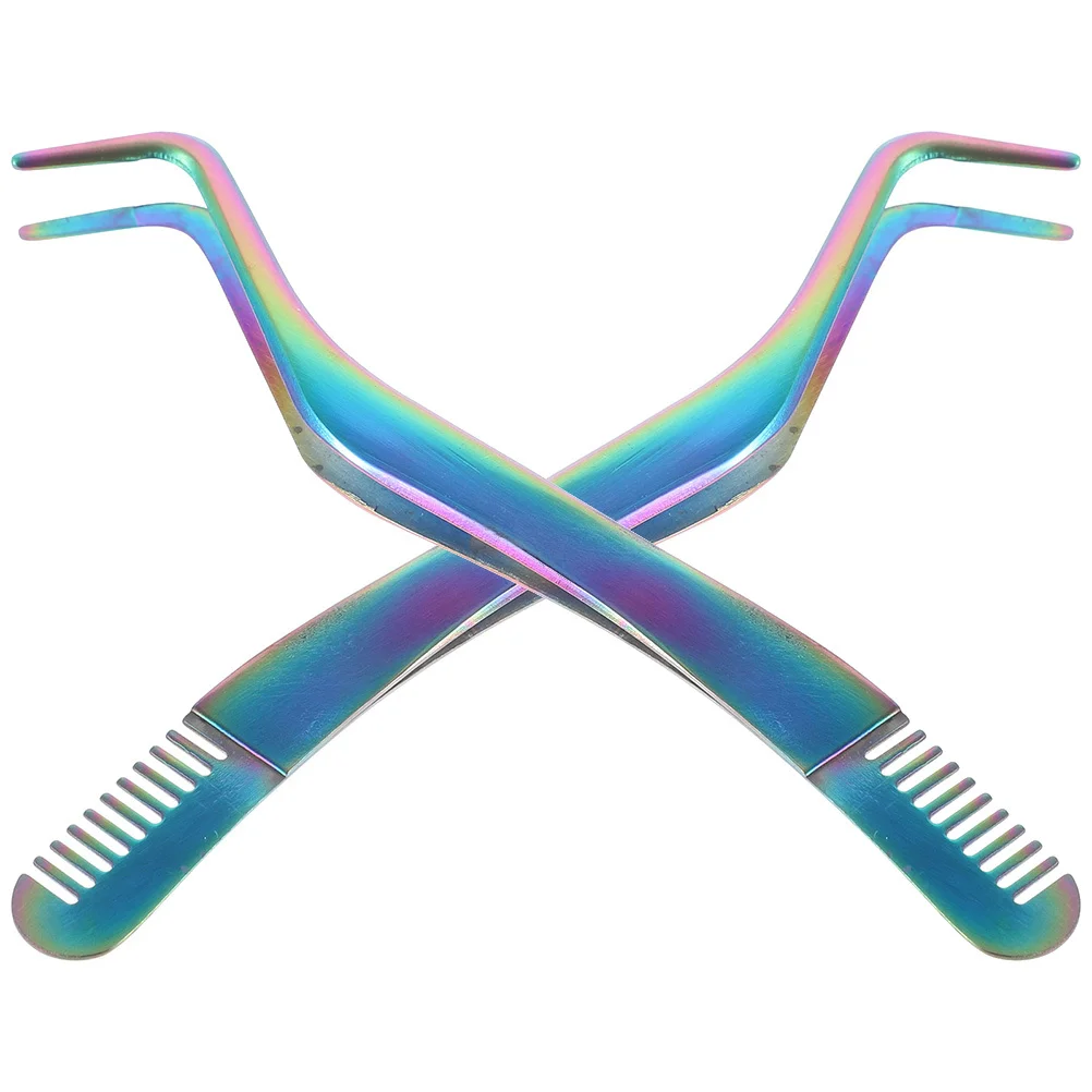 2 pezzi pinzette per ciglia in acciaio inossidabile strumento applicatore per ciglia piccolo trucco professionale applicazione ciglia accessorio donna