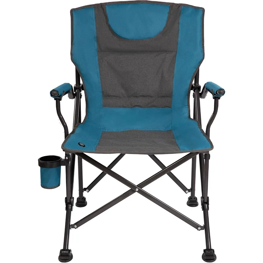 كرسي تخييم ساخن للتعبيرات في الفناء الخلفي مع حامل أكواب، كرسي تخييم محمول قابل للطي مع 3 إعدادات للحرارة، خفيف الوزن يعمل بمنفذ USB