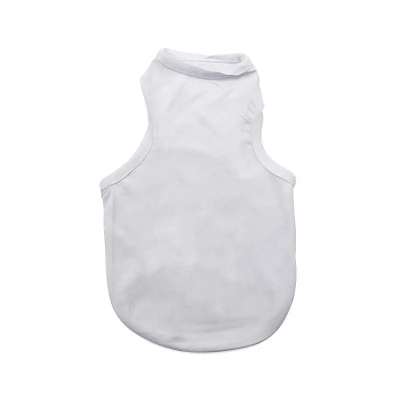 New Arrival Sublimation Blank White Polyester Puppy Dog Vest T- Shirt Casual Pet Clothes for Heat Press Printable Custom Logo