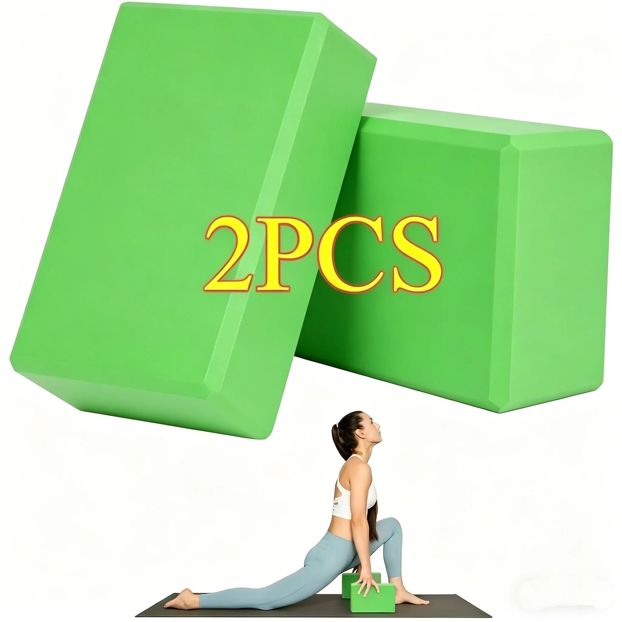 2 Stück Yoga-Blöcke – aus hochdichtem Schaumstoff, leicht, stützend und geruchsneutral – unverzichtbare Yoga-Ausrüstung für Frauen, Fitnessstudio – Detail 3