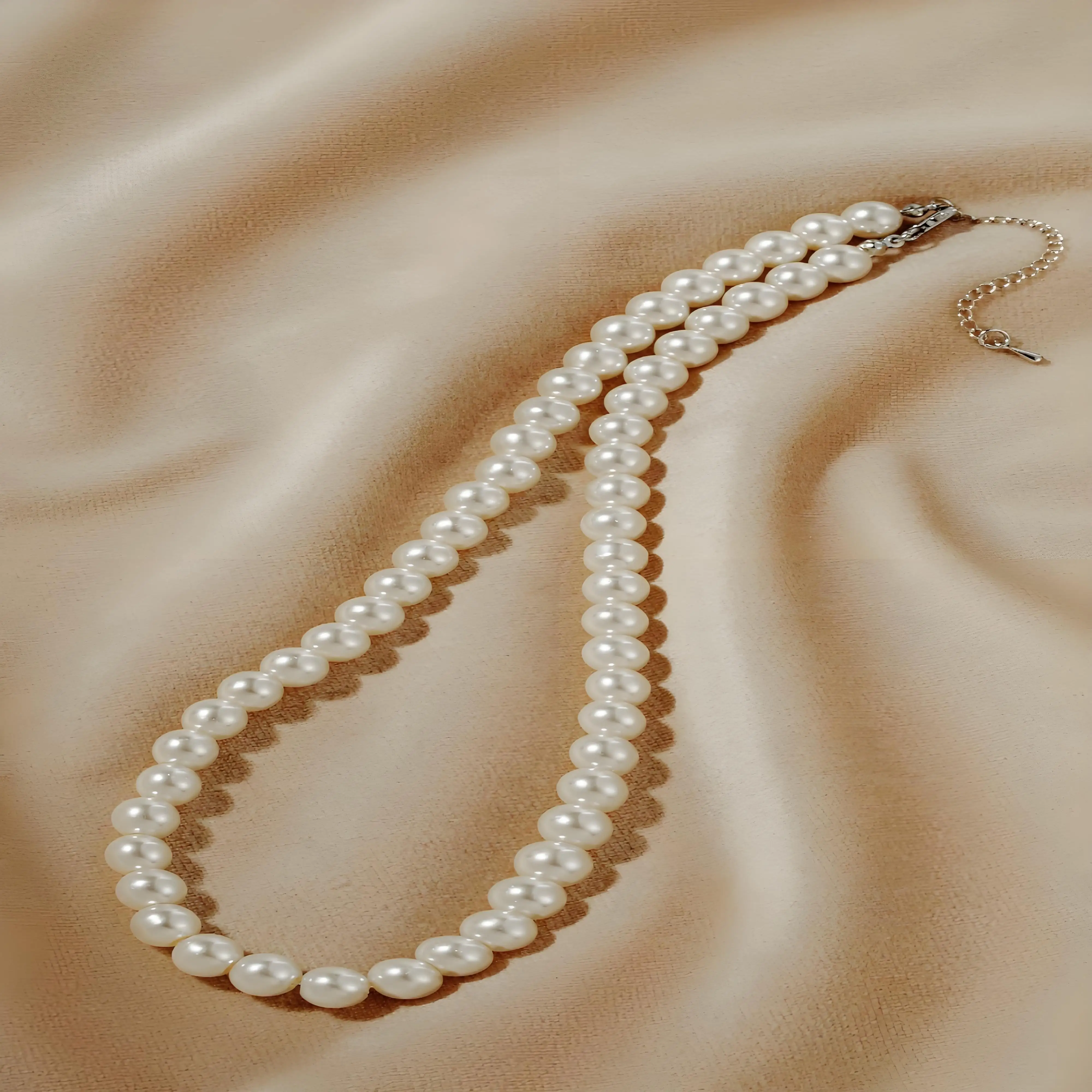 

Свадебное кремовое колье-чокер с искусственным жемчугом, круглое жемчужное ожерелье из стерлингового серебра для выпускного вечера, ювелирные изделия для женщин