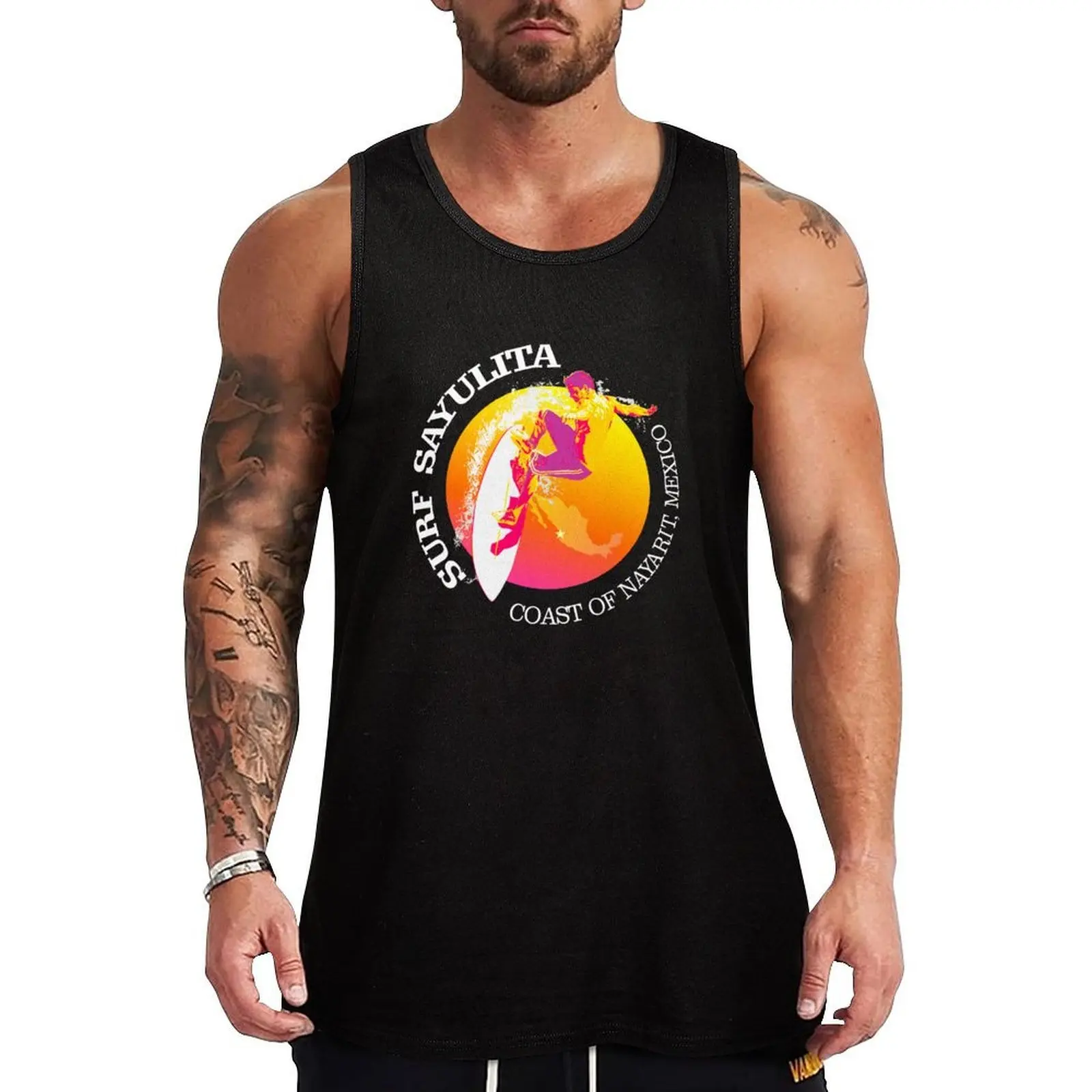 Camiseta sin mangas Surf Sayulita (SRF) informal de verano, holgada y ligera