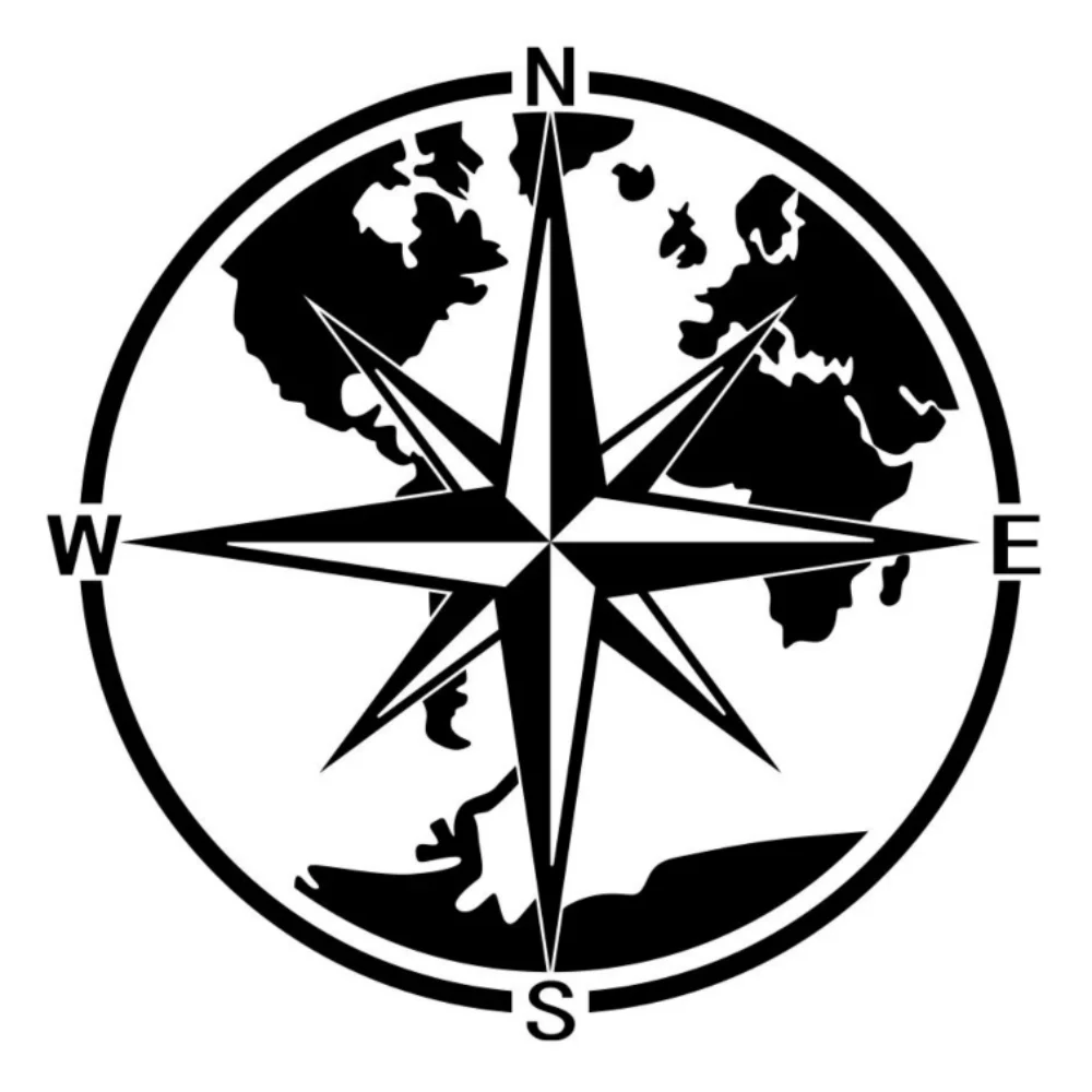 

Car Compass World Map Decor Sticker For Caravan Camper Van Motorhome Vanlife RV Camping Trailer Decal Auto Tuning Accessories