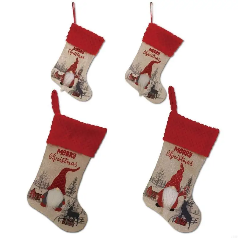 Styling Xmas Socks Ornament New Year Pendant for Christmas for Home Front Door Feliz Navidad Hanging Door Sign Xmas Sock