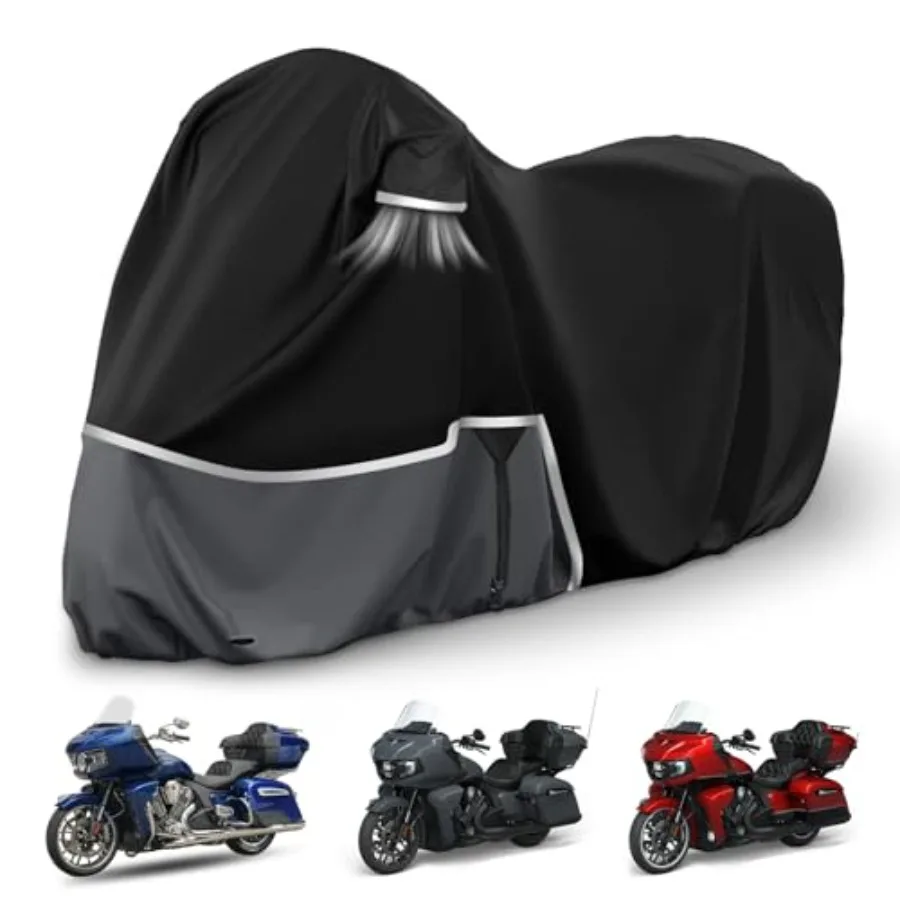 

Waterproof Motorcycle Cover for Indian Roadmaster/Pursuit 420D Ox Cloth Customized Cover for Snow Rain Dust Protection in Black