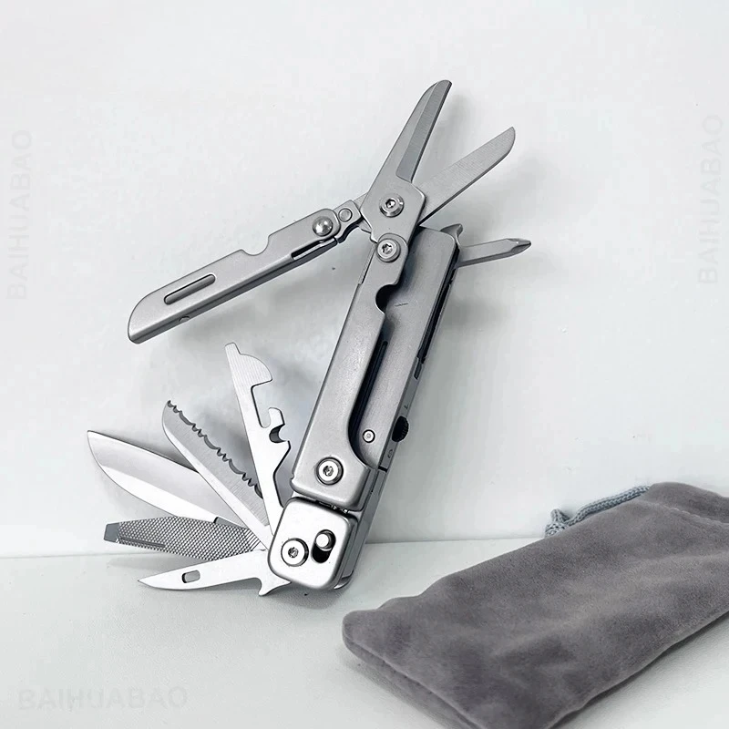 BHBT 14-in-1 EDC Multitool Detachable Scissors Outdoor Camping Gadgets For Men Portable EDC Survival Tools