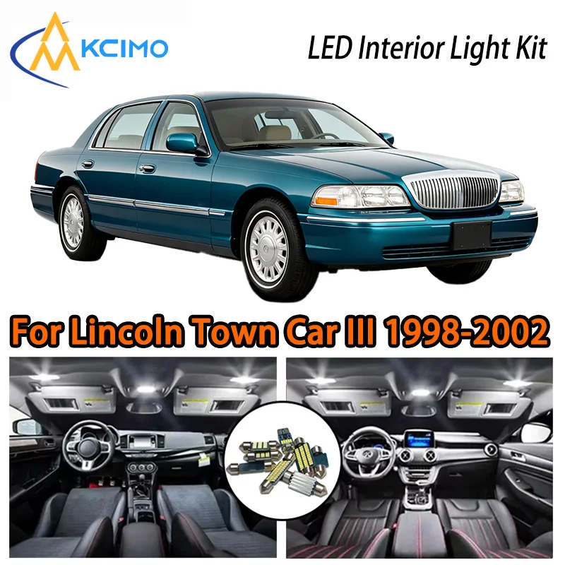

KCIMO For Lincoln Town Car III 1998-2002 Premium LED Interior Kit - 2 Colors , Quick Installation, Long-Lasting