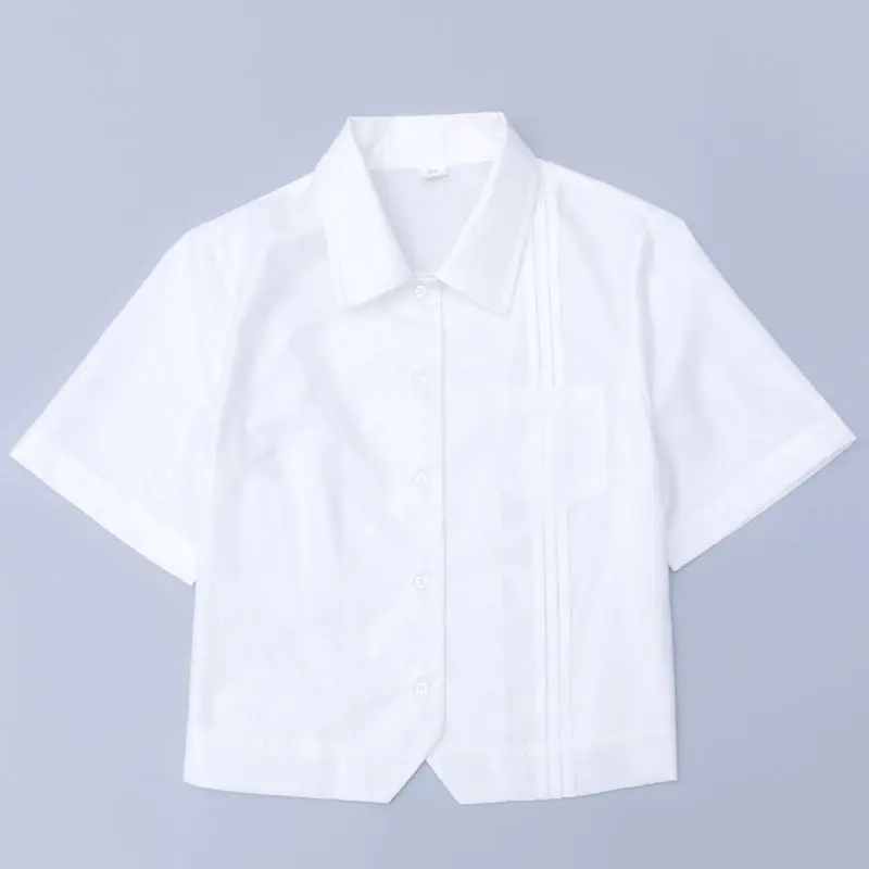 Bianco ort Sve Chiffon JK School Sle irt Donna Estate Faionable Versatile Top di piccole dimensioni Coreano Sle Loose Fit