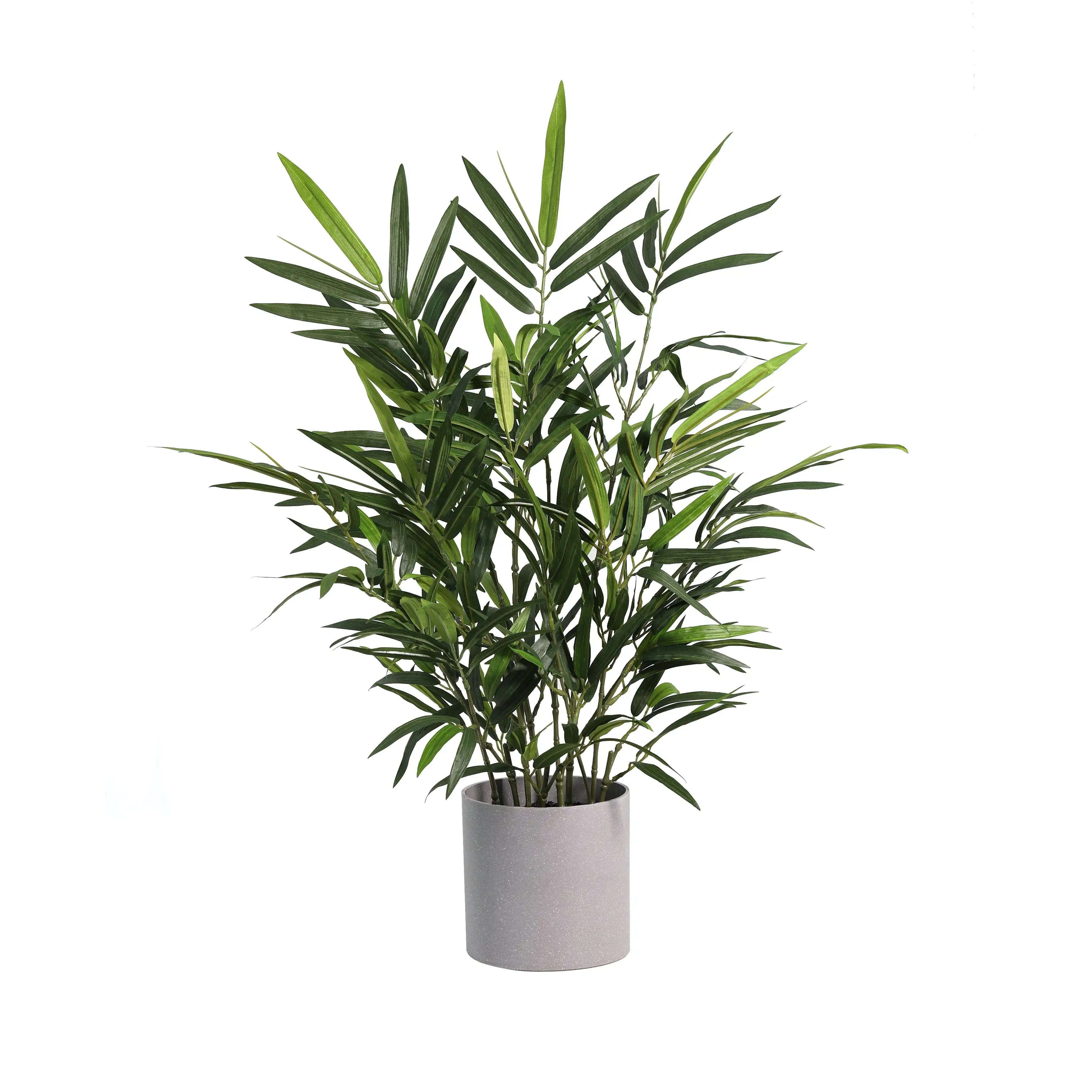 

30" Artificial Potted Plant in Green, Bamboo Grey Melamine Pot