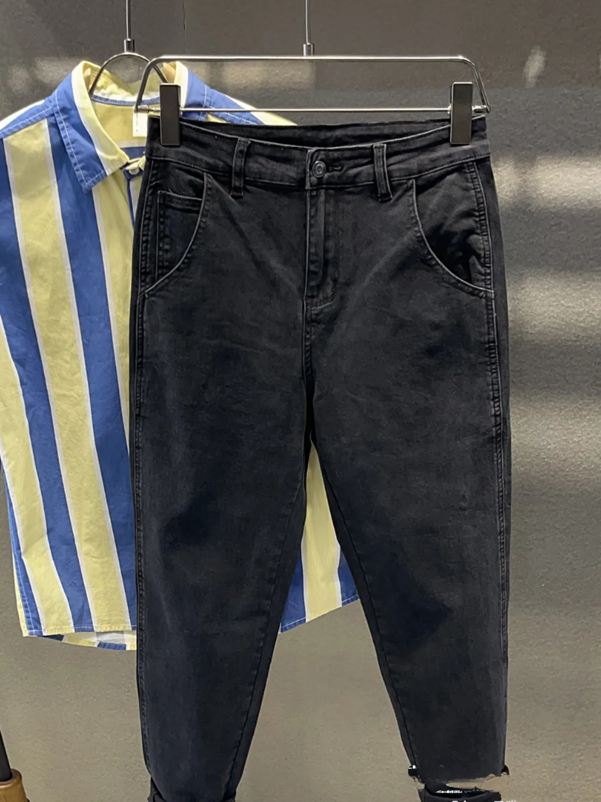 

Модные мужские джинсы Sli, зауженные, из хлопкового стрейч-денима, в стиле Харадзюку, молодежные, осенние, стильные, крутые, прямые брюки