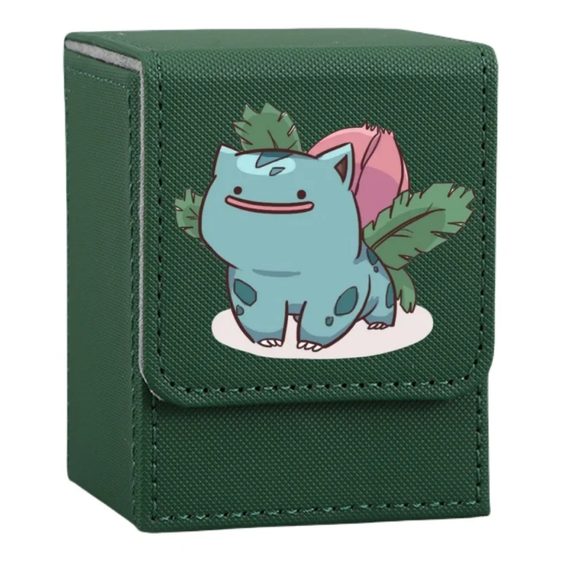 Anime charizard caso de cartão charmander bulbasaur hvysaur squirtle ptcg diy figuras de brinquedo ação couro jogo coleção caixa armazenamento