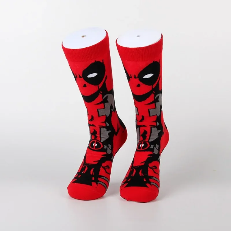 Deadpool & Wolverine Stockings Man Marvels Long Socks Anime Wear Accessories Trendy Cotton Socks Male Four Seasons Medium Socks