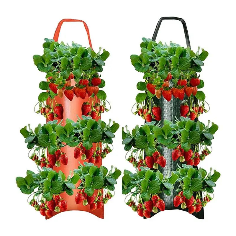 Multi Function Hanging Strawberry Grow Bag Upside Down Planter Tomato Potato Vegetable Flower Plant Grow Bags Garden Decoration