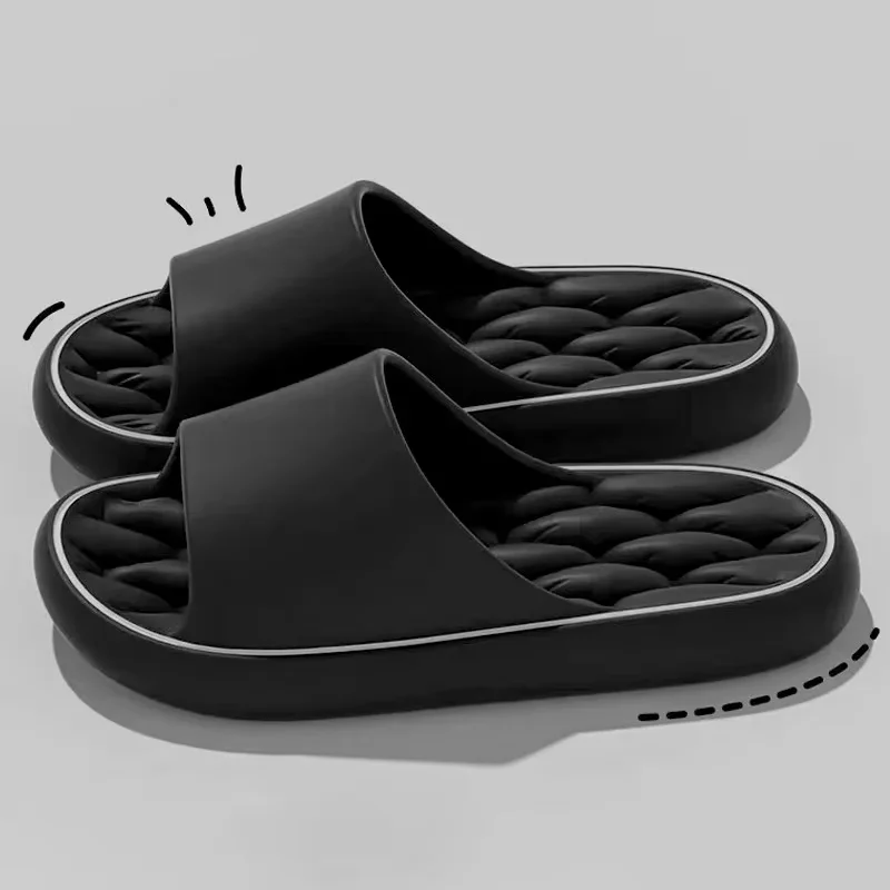 شباشب ناعمة خفيفة للغاية، شرائح عصرية بسيطة، أحذية EVA المرنة، أحذية رياضية ملونة في باب الحمام، شباشب