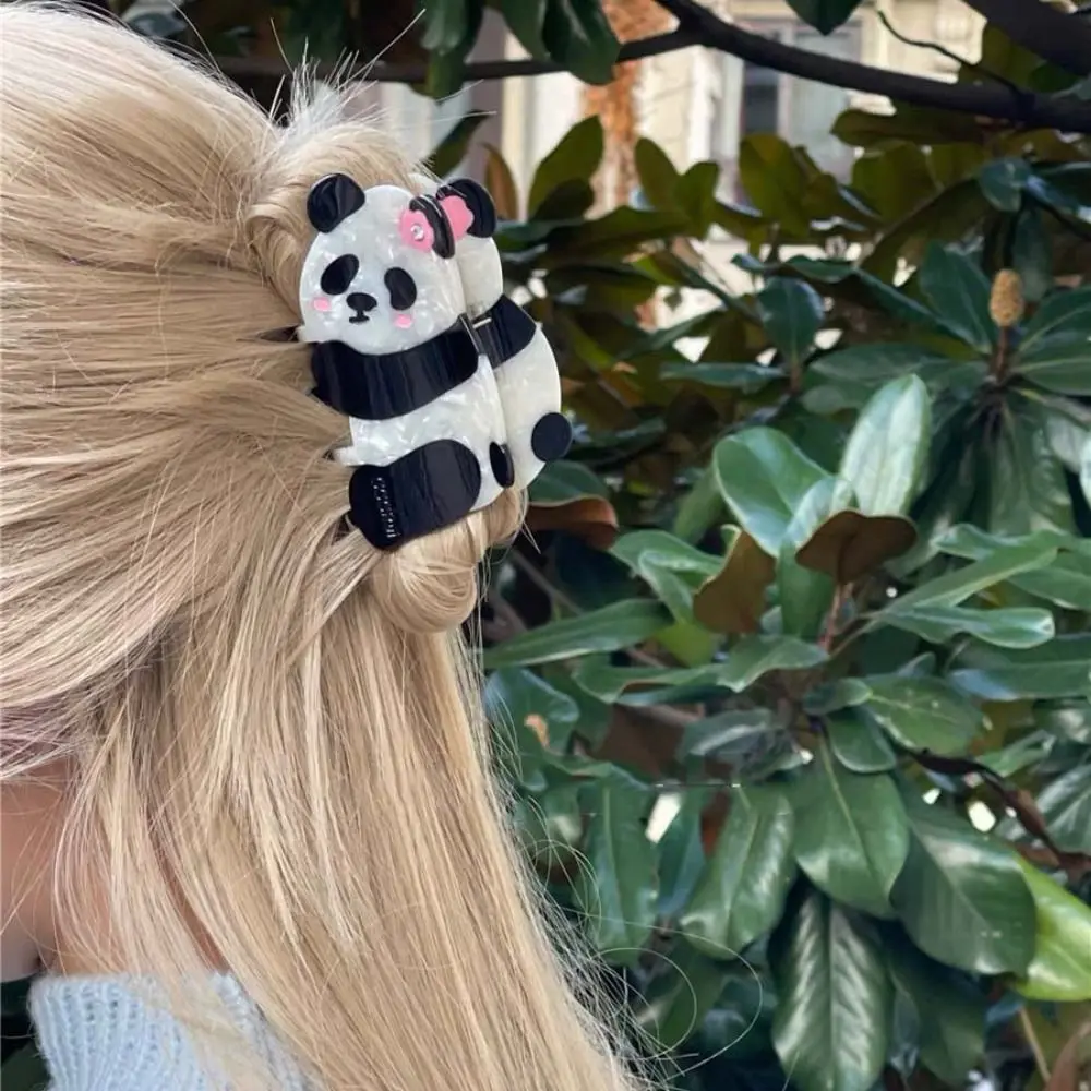 Cartoon Hair Clip For Women Girls Hair Accessories Cute Acetate Panda Hair Claw Animal Shark Clip Geometric Headwear