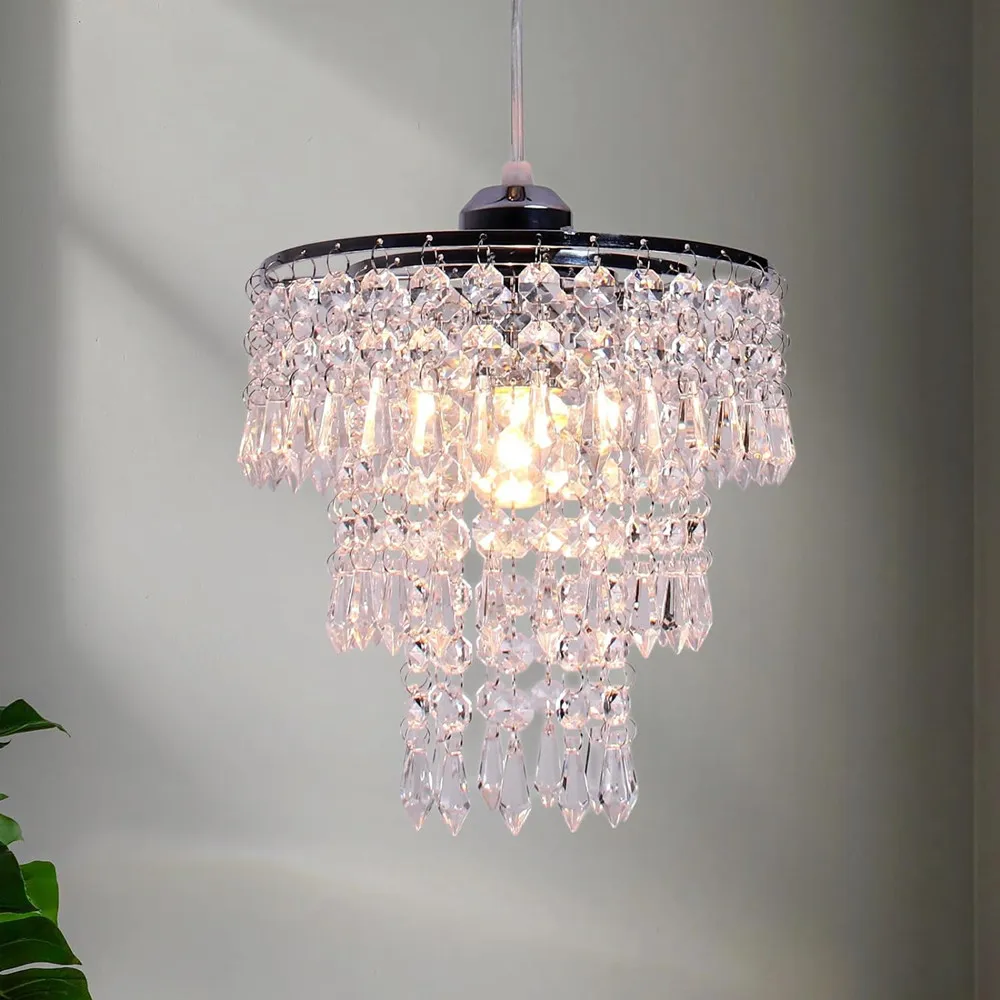 

Небольшой мини-кристаллический потолочный светильник с 3-слойными хрустальными декоративными светильниками в форме капли дождя, встроенный, для спальни, коридора, гостиной