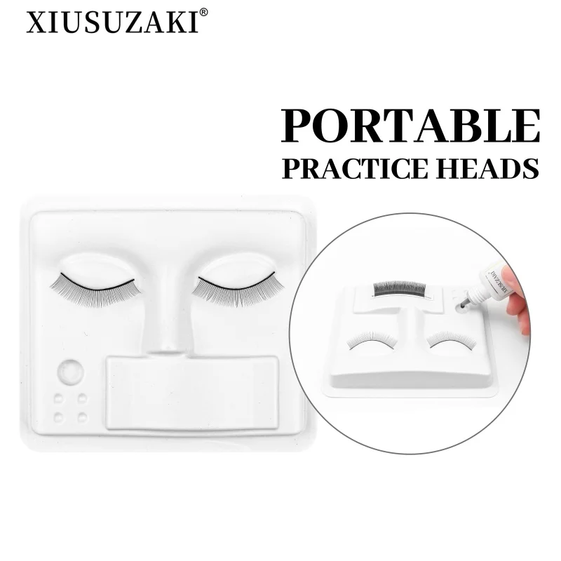 XIUSUZAKI Eyelash Extension Practice Tray Glue Gasket Adhesive Pallet Lashes Holder Eyelashes Palette Training Display