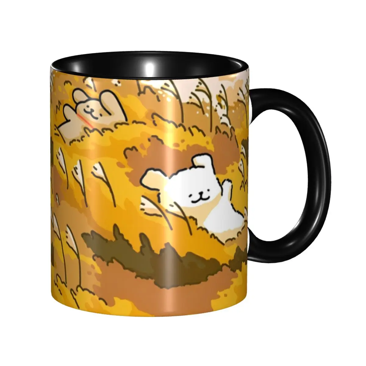 

Maltese Golden Kawaill Couple Line Dogs Mug Fun Coffee Cup Gifts For Woman Man