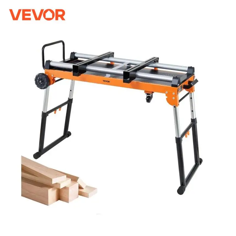 VEVOR Miter Saw Stand Collapsible Rolling Miter Saw Stand 5-in-1 Detachable Miter Saw Stand for Scaffold/Dolly/Creeper/Platform