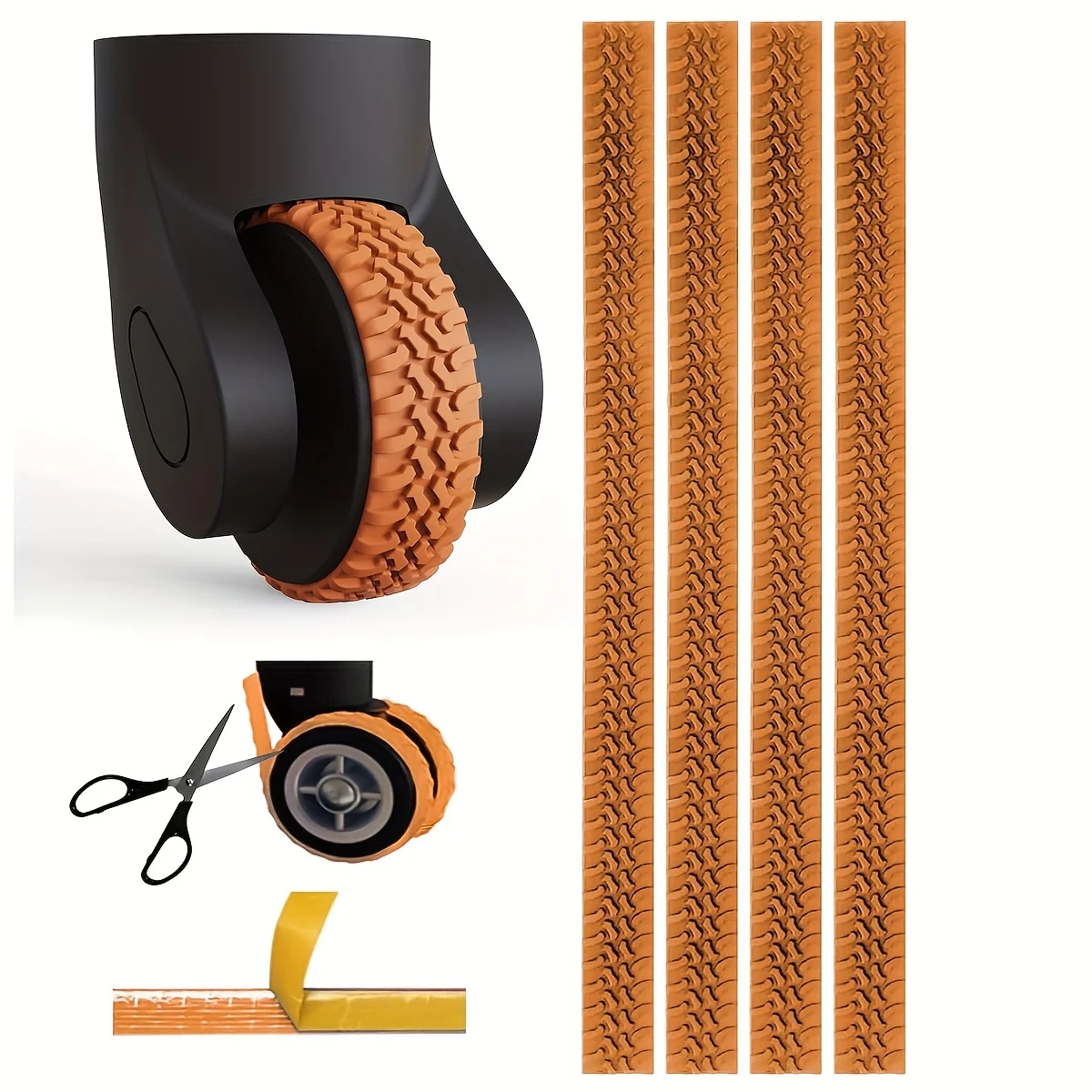 4 قطع من واقي عجلة الأمتعة المصنوع من السيليكون على الطراز الرياضي - غير قابل للانزلاق، يقلل الضوضاء، غطاء مطاطي متين لحقائب السفر #1