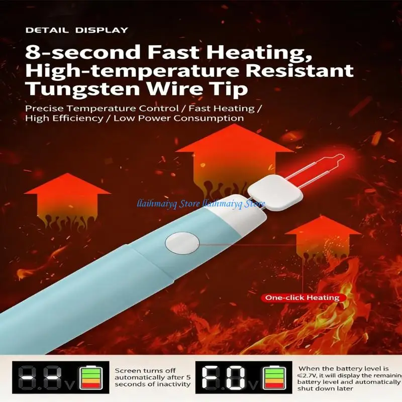 

573B Fast Heating Tip Beading Pen With Built In Battery Metal Tip Beading Pen For Wire Cutting And Knot Tying